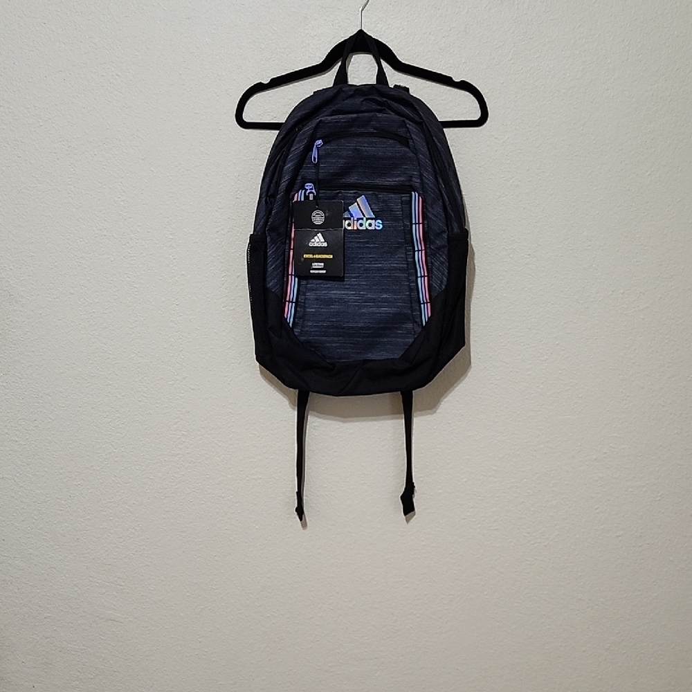 Adidas Black and Gray Sporty Backpack